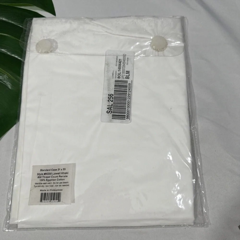 NIB $95 Matouk [ 1 Standard Pillowcase ] Lowell‎ 600 TC in Khaki White